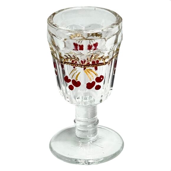 VTG American Girl Samantha Victorian Lemonade Mosser Glass GOBLET 3" Water Glass - Picture 2 of 5